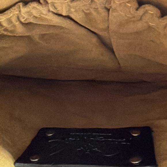 Patricia Nash Venezia Black Leather Pouch Crossbody Bag Tan Interior – Used - Picture 7 of 7